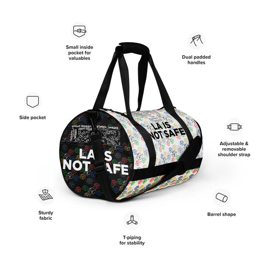 YeloWorld LA IS NOT SAFE Gym Bag